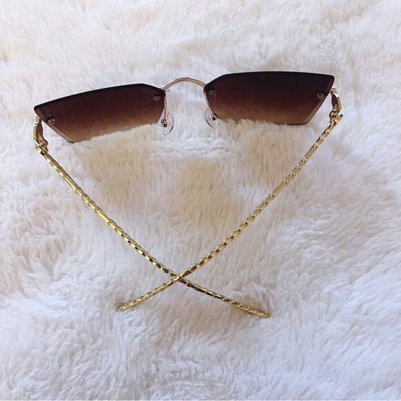 Skyla Brown & Tan Square Oversized Sunglasses - Picture 9 of 12